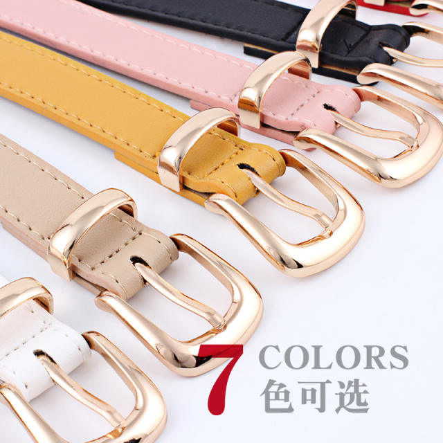 Solid color horseshoe buckle belts