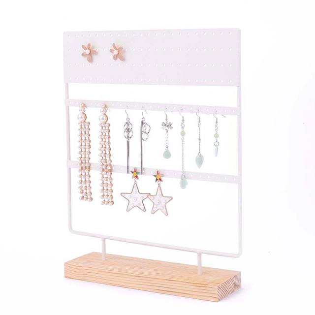 Wood iron sheet 132 holes earring display stand