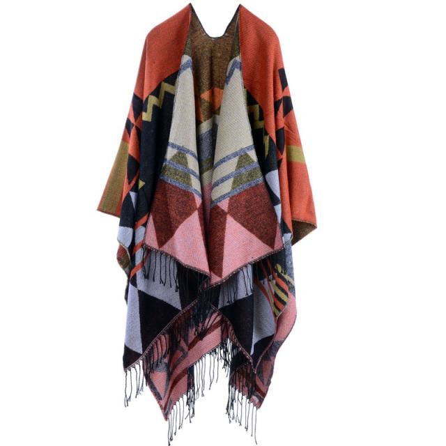 Boho tassel shawl with slit