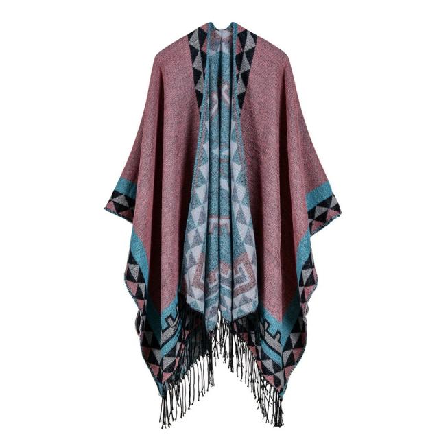 Autumn winter tassel shawl