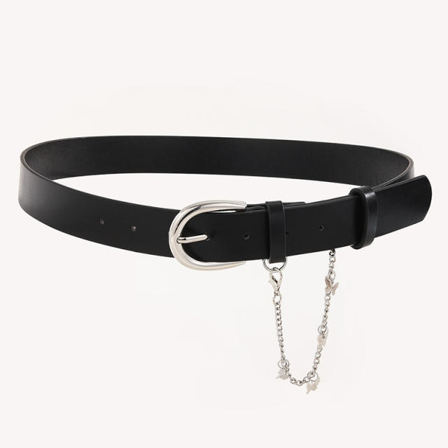 Creative metal butterfly chain bukle belt for women