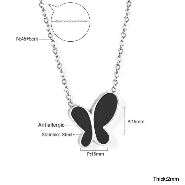 Sweet butterfly stainless steel necklace