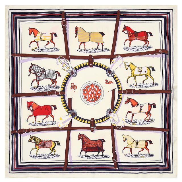 53cm satin patterned square scarves