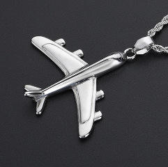 Hiphop plane pendant stainless steel cuban chain necklace