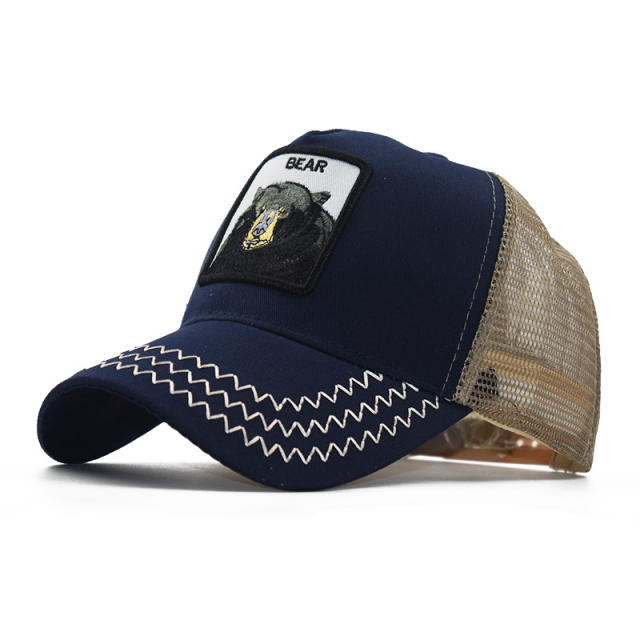 New animal pattern cotton mesh baseball cap