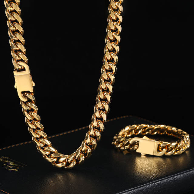 Hiphop stainless steel cuban link chain for men