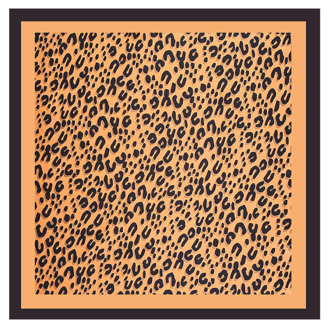 55cm classic leopard grain satin square scarf