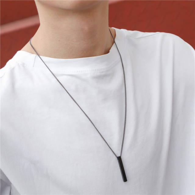 Hiphop stainless steel bar necklace for men(only pendant stainless steel)