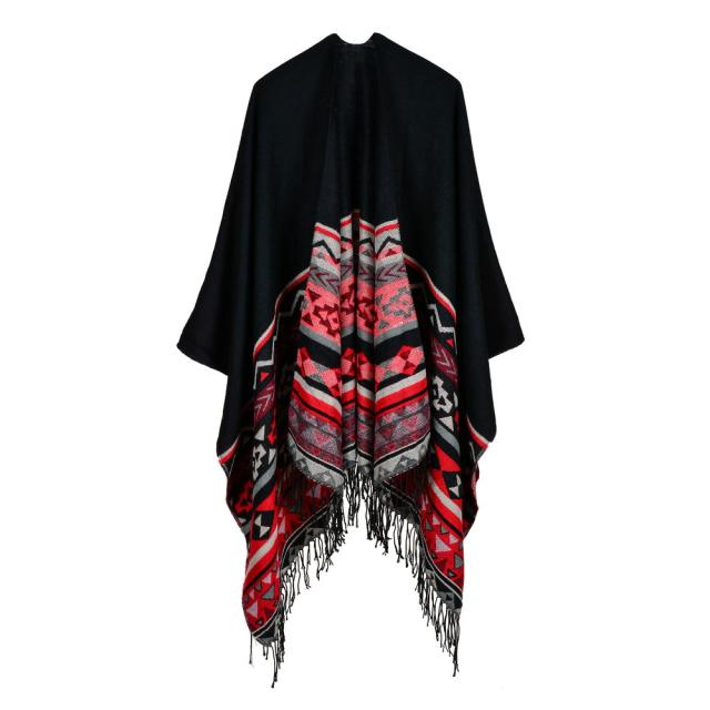 Autumn winter tassel shawl