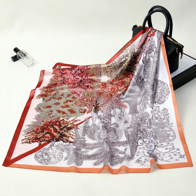 53cm animal pattern satin square scarves