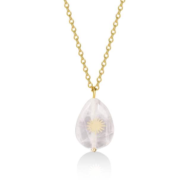 Teardrop-shaped natural stone necklace