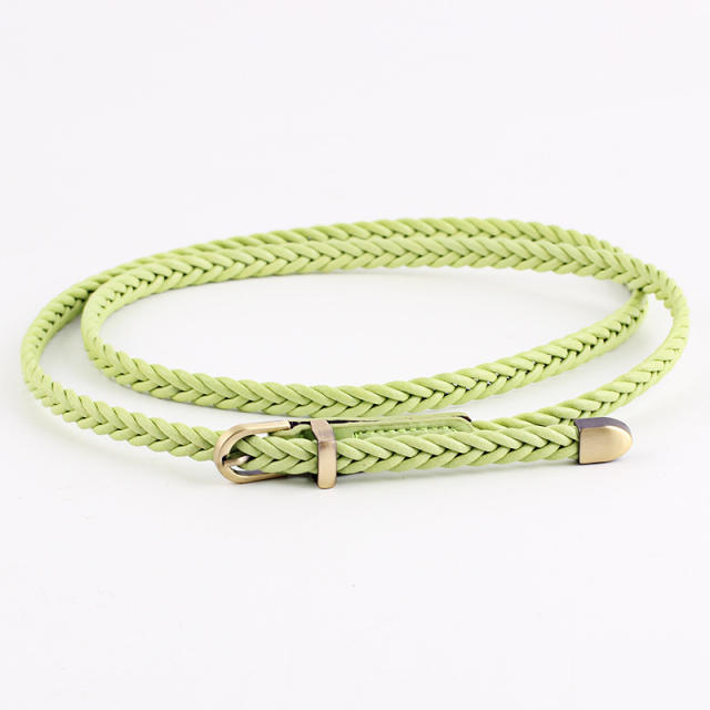 Boho braided skinny knot belt