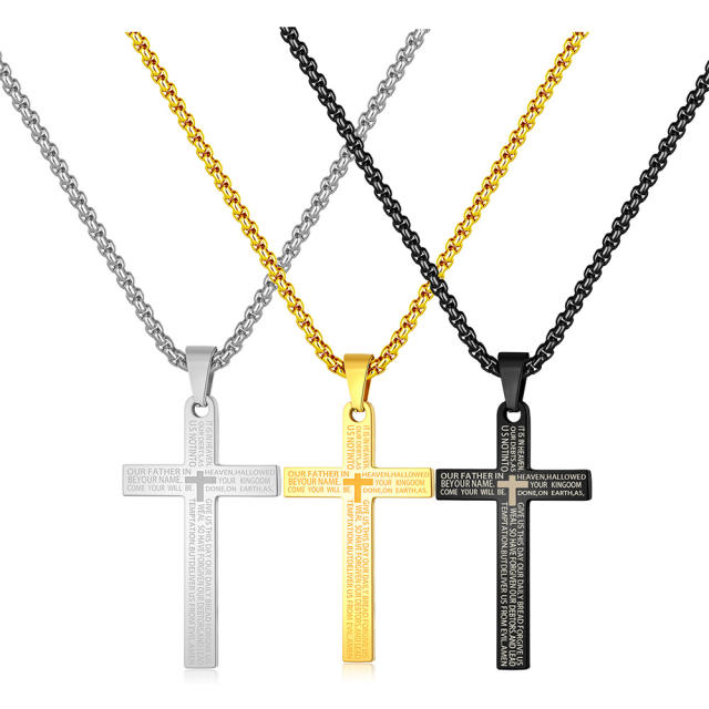 Popular titanium steel cross necklace