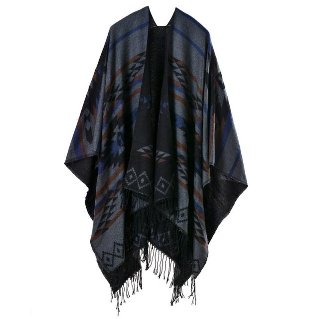 Occident fashion patterned tassel shawl