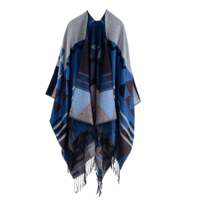 Boho tassel shawl with slit