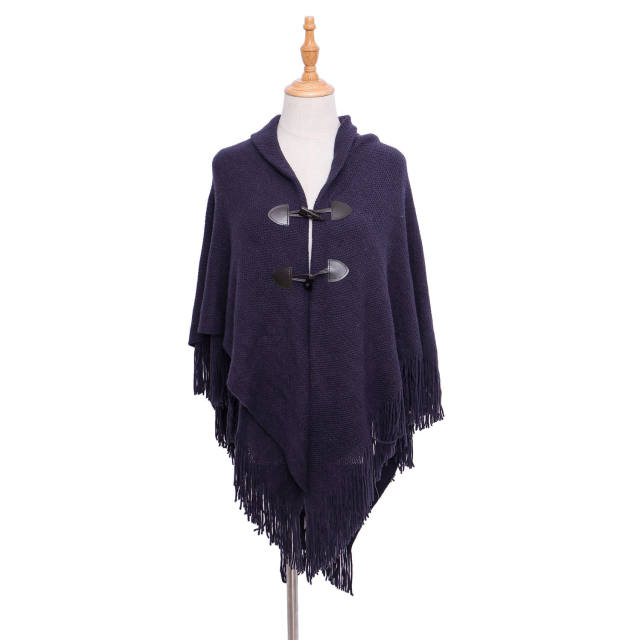 Autumn winter new design plain color tassel shawl