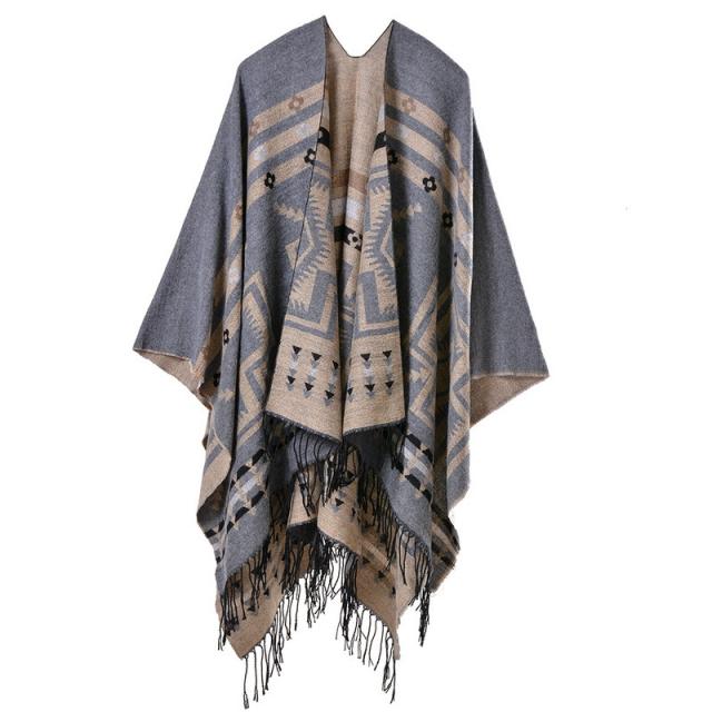 Occident fashion patterned tassel shawl