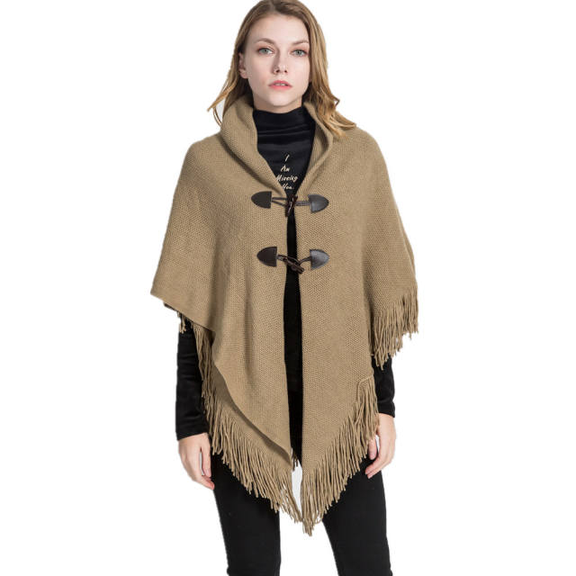 Autumn winter new design plain color tassel shawl