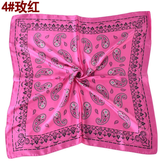 70cm paisley pattern satin square scarf