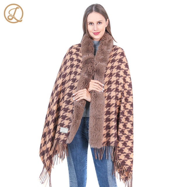 Autumn and Winter new houndstooth scarf shawl