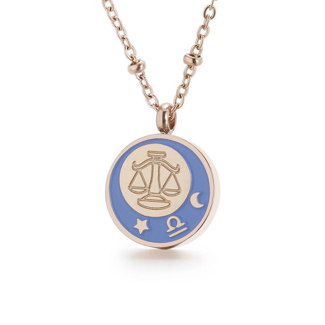 Stainless steel the zodiac pendant necklace