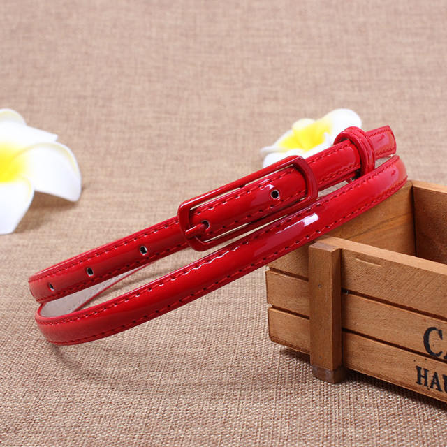 Candy color thin buckle belts