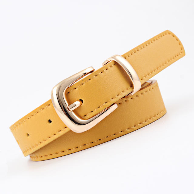 Solid color horseshoe buckle belts