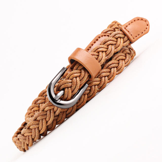 Vintage wax rope braided belt