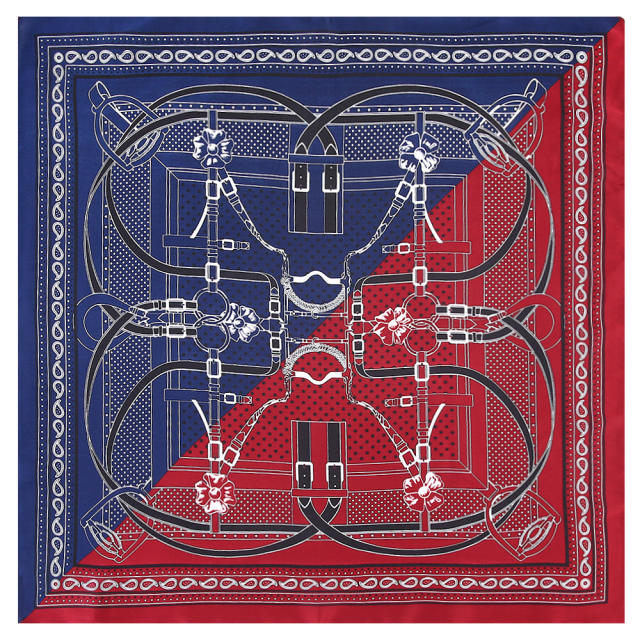 55cm patchwork satin square scarves