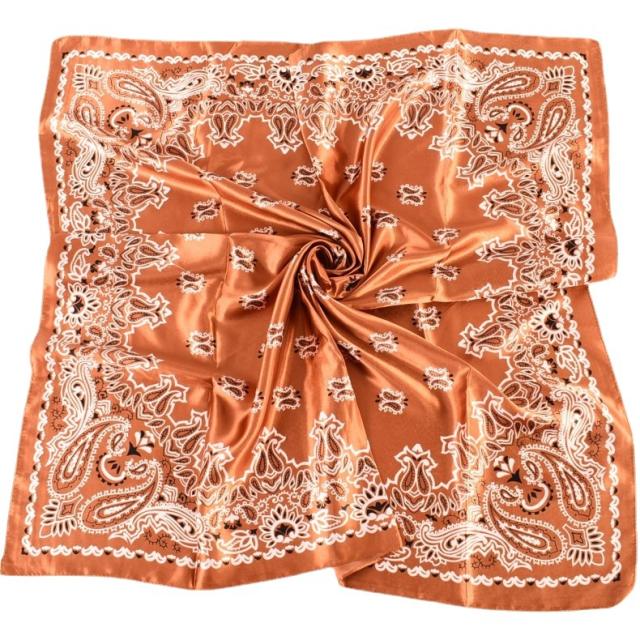 90cm paisley pattern satin square scarf