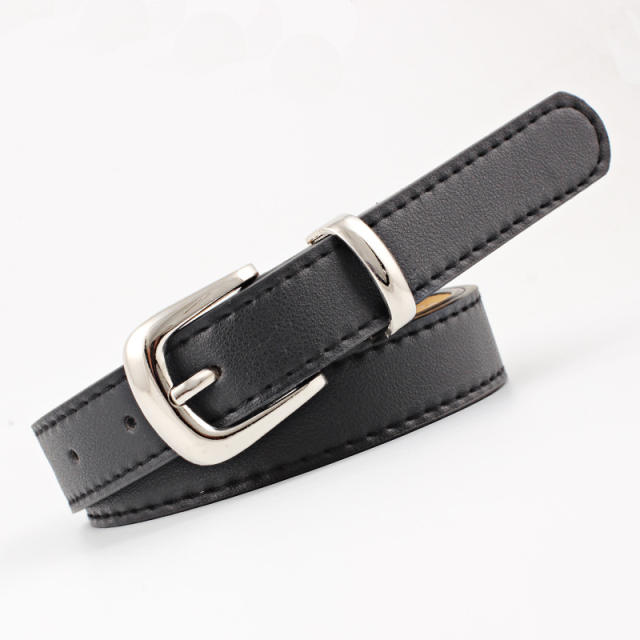 Solid color horseshoe buckle belts