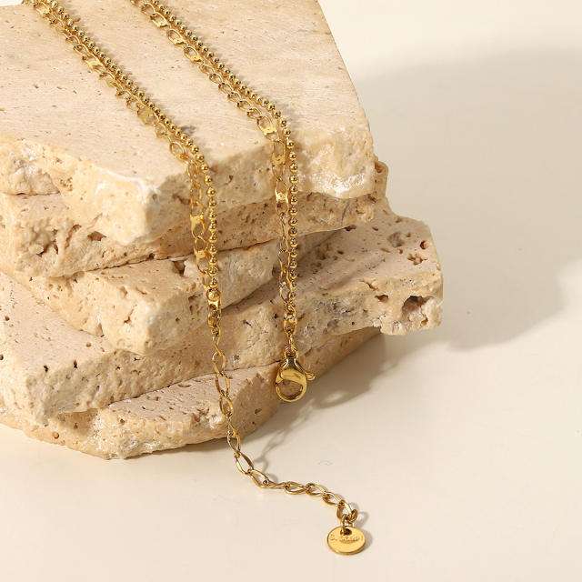14KG two layer angel pendant necklace