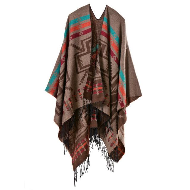 Occident fashion patterned tassel shawl