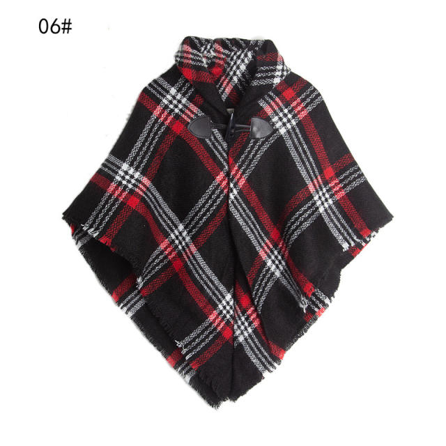 Classis plaid pattern kids shawl scarf