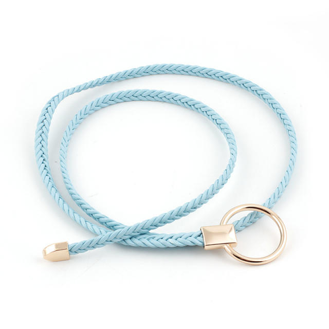 Spring summer braided skinny knot belt