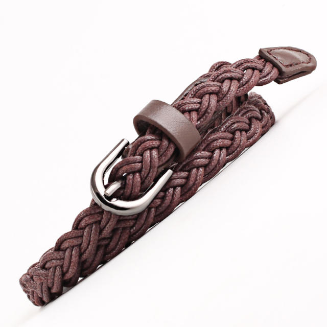 Vintage wax rope braided belt