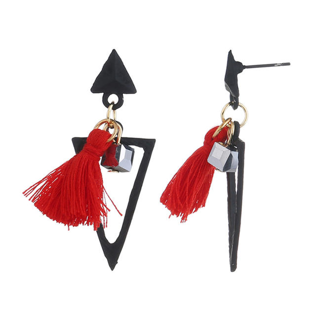 Fashion triangle thread tassel earrings