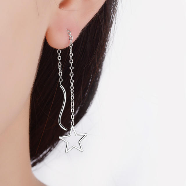 Pentagram threader earrings