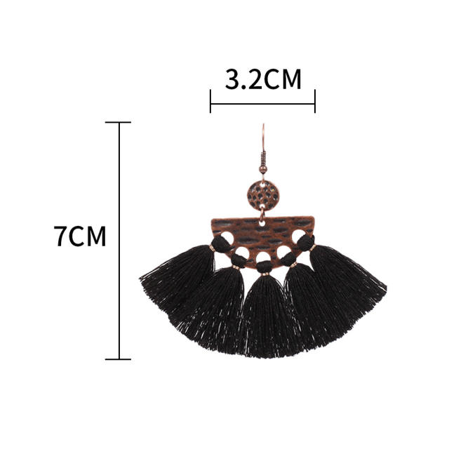 Bohemian style retro thread tassel earrings