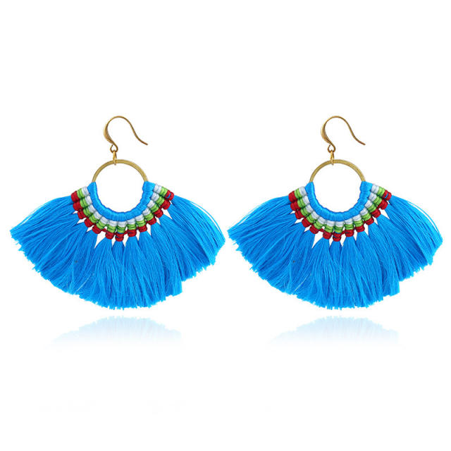 Fashion hoop tassel earrings