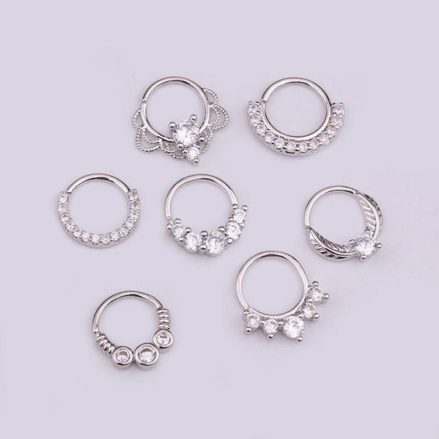 Fashion zircon hoop huggie earrings