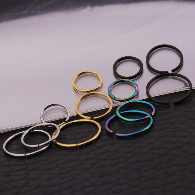 Stainless steel simple cartilage nose helix daith hoop huggie earrings