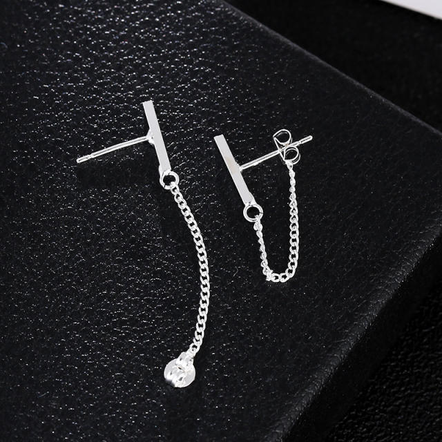 925 silver needle threader earrings