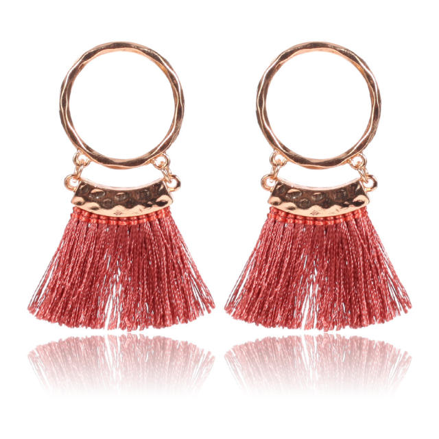 Fashion hoop tassel earrings