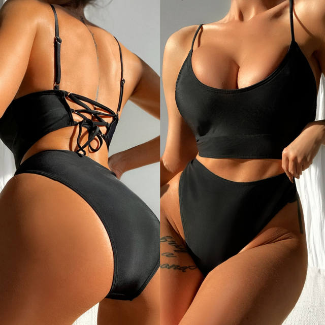 Black color sexy bikini swimwear