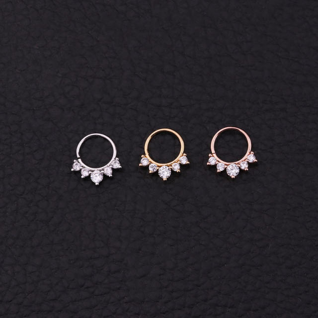 Fashion zircon hoop huggie earrings