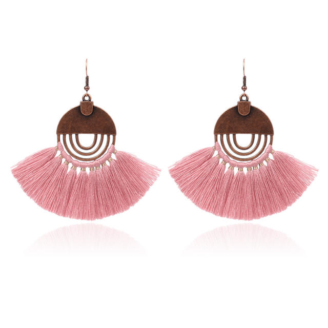 Bohemian style retro thread tassel earrings