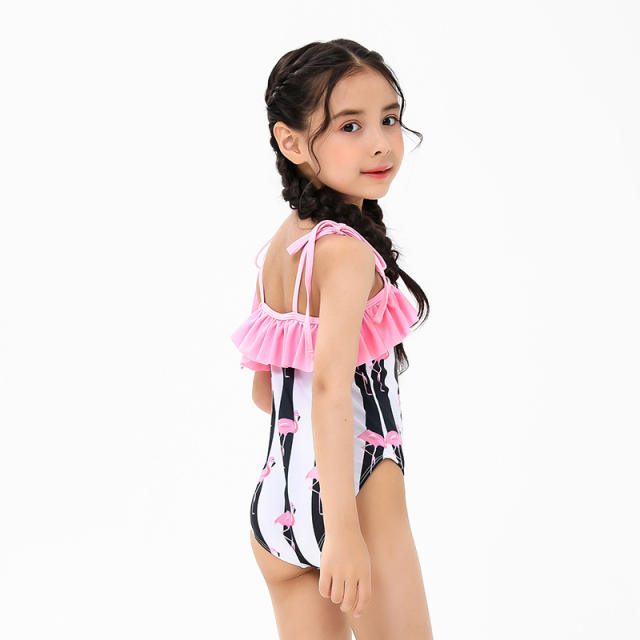 Printing one piece swimsuit for kids