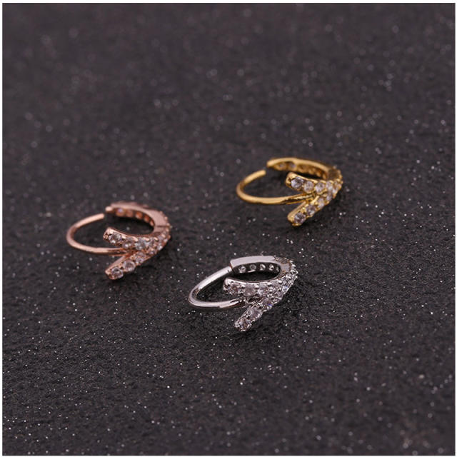 Fashion zircon hoop huggie earrings