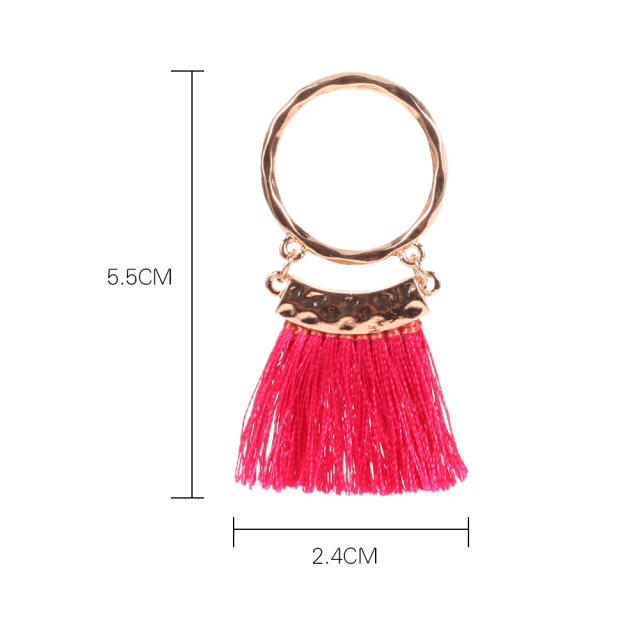 Fashion hoop tassel earrings